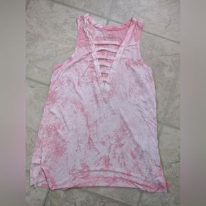 American eagle xs pink tie dye tank